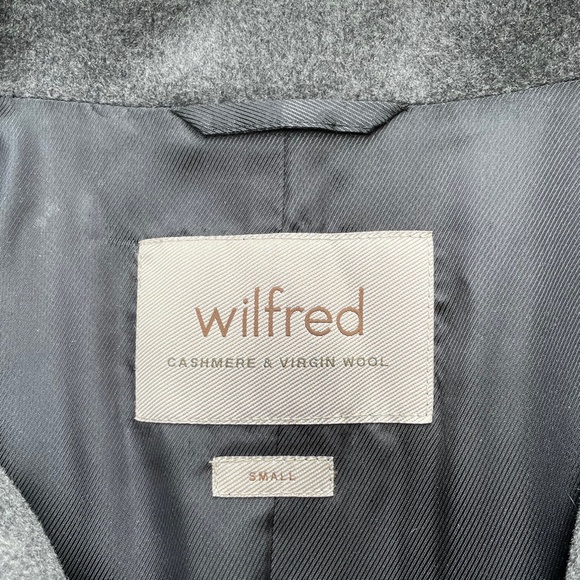 Women's Coat: Aritzia Wilfred Cashmere + Wool Dark Gray Peacoat - Picture 12 of 16